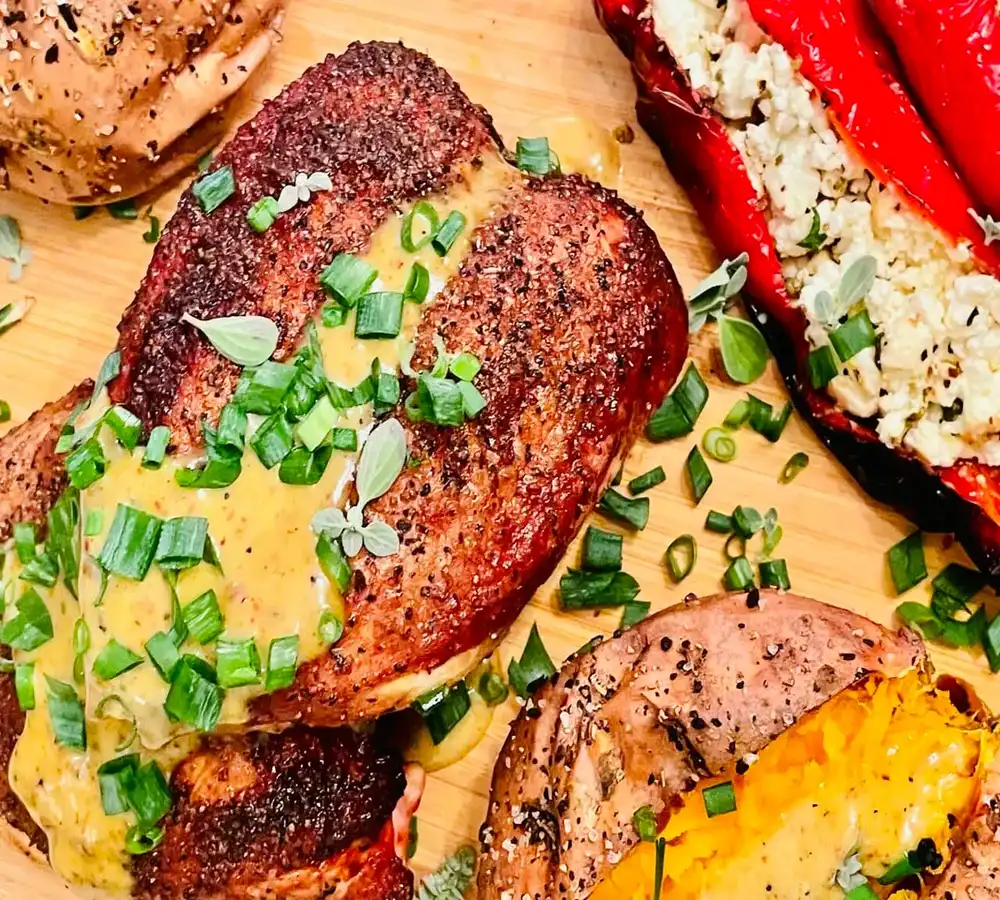 Smoked BBQ Chicken with Pepper and Vinegar Emulsion